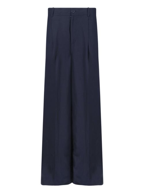 Lauren Ralph Trousers Blue Linen - Women
