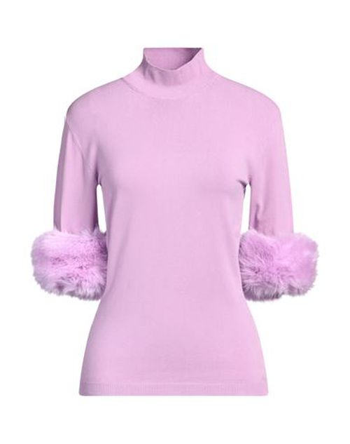 Woman Turtleneck Lilac Size L Viscose, Polyester, Nylon