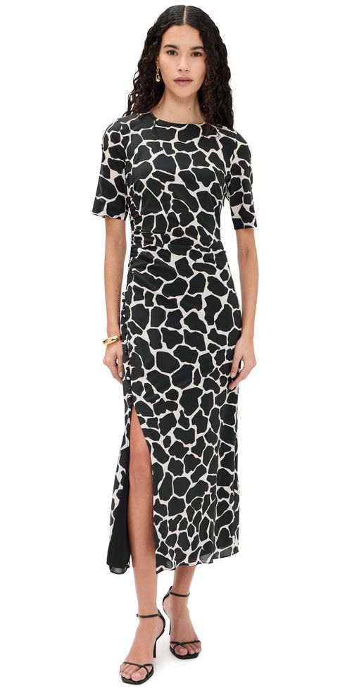 Ruched Side Dress Giraffe
