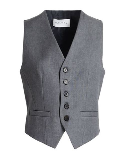 Woman Tailored Vest Grey Size S Tencel, Rayon, Wool