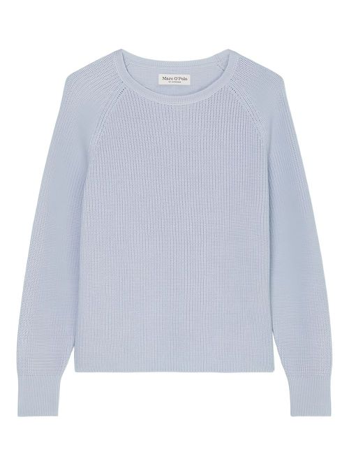 Ribbed-knit round-neck sweater - Blue