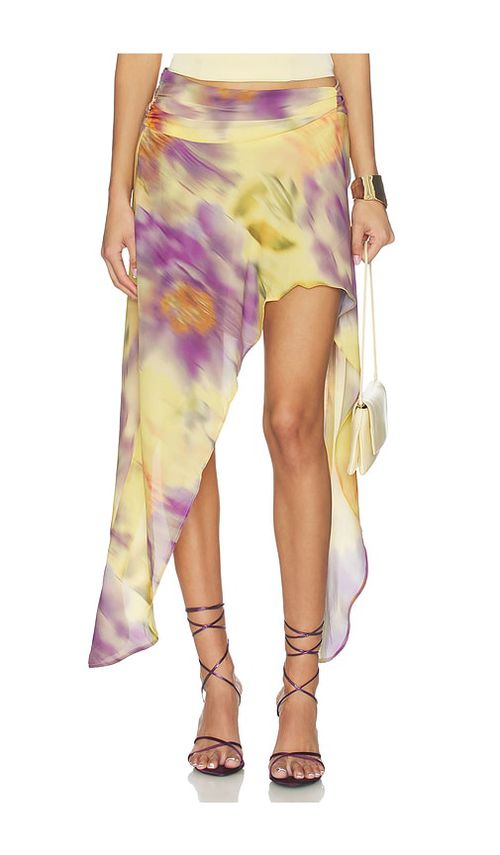Runaway The Label Tulia Flounce Midi Skirt in Yellow,Purple. - M also in L, S