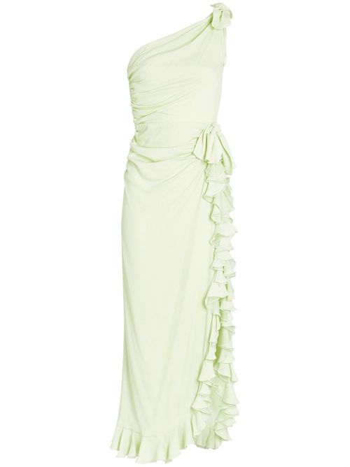 Asymmetric ruffled dress - Green
