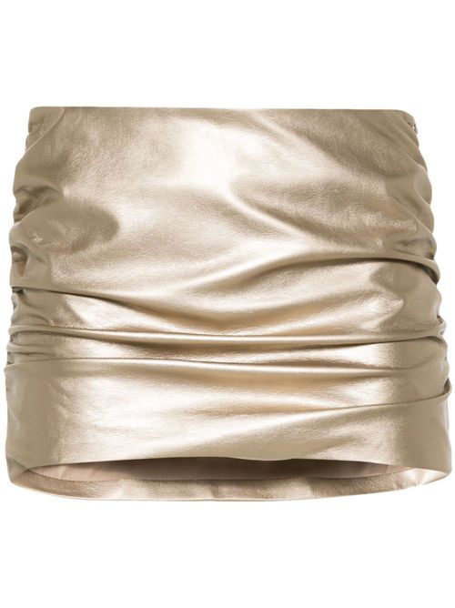 Ruched metallic miniskirt - Gold