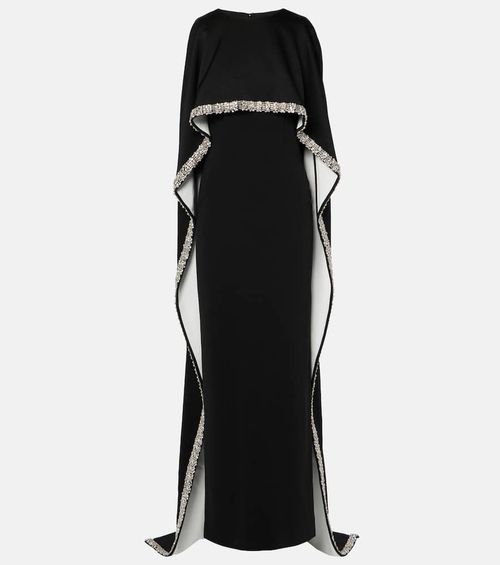 Roland Mouret Embellished satin crêpe gown
