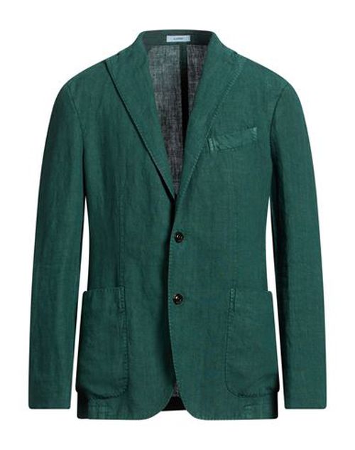 Man Blazer Green Size 40 Linen