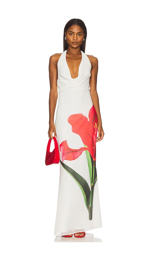 MORE TO COME Shelby Halter Maxi Dress in White.  XS. Also in L, M, S