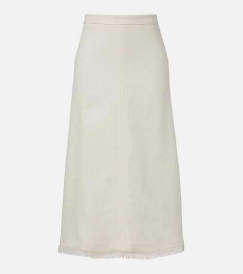 Fiocchi linen and cotton midi skirt