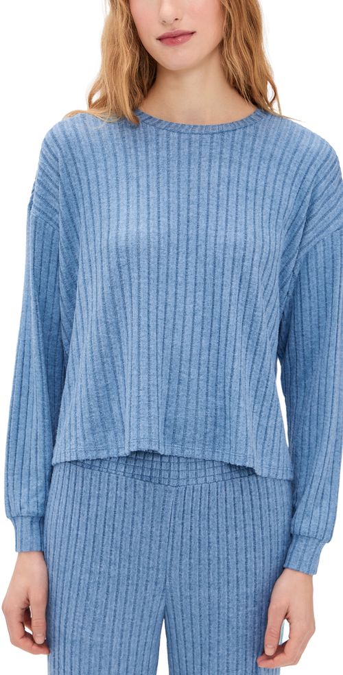 Daydream Rib Long Sleeve Tee Oceanic Blue