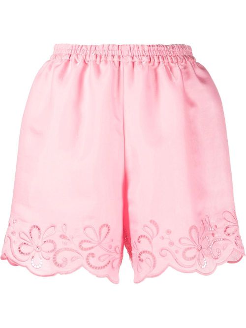 Lace-trimmed shorts - Pink