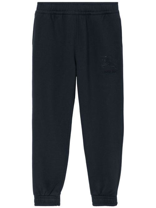 EKD-embroidered cotton track pants - Blue