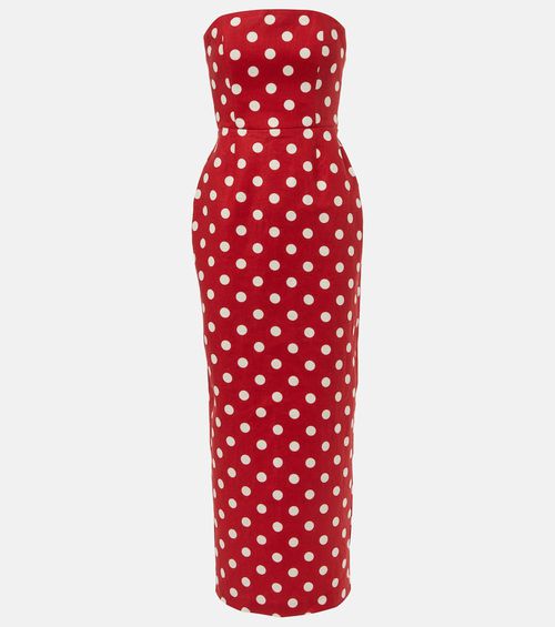 Romeo polka-dot linen maxi dress
