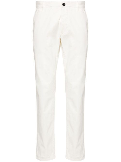 Tapered-leg cotton chino trousers - Neutrals