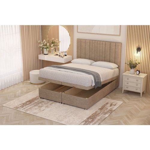 Alexas Divan Ottoman Bed with Midnight Pocket Spring Mattress and Headboard Plush Velvet