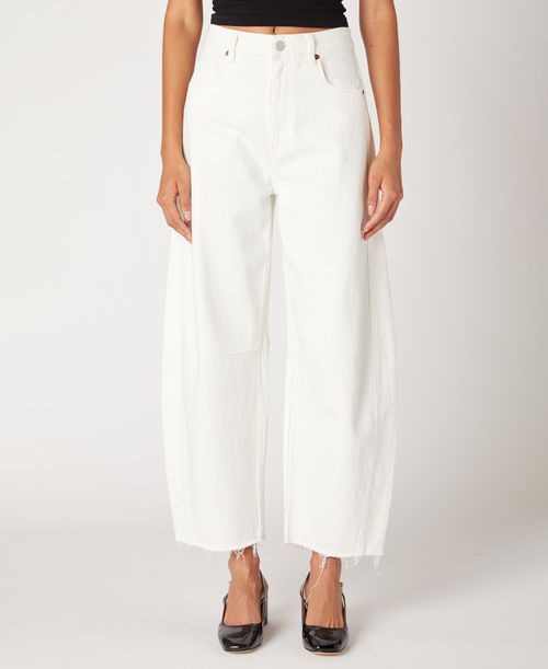 The Bowery Barrel Mid-Rise Jeans - White