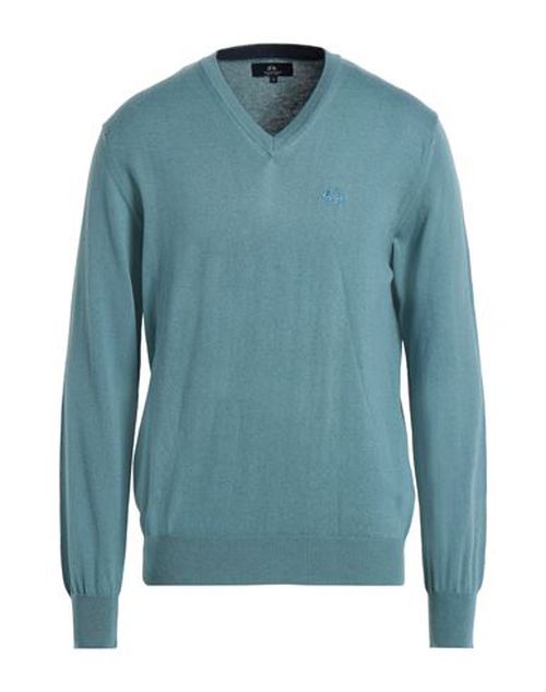 Man Sweater Slate blue Size 3XL Cotton, Wool