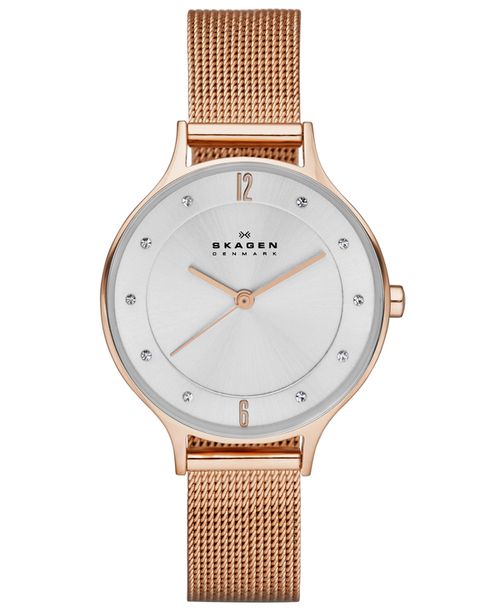 Women's Anita Rose Gold-Tone Stainless Steel Mesh Bracelet Watch 30mm SKW2151 - Rose Gold