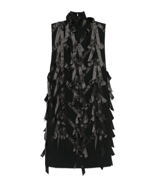 Bow-appliqué midi dress