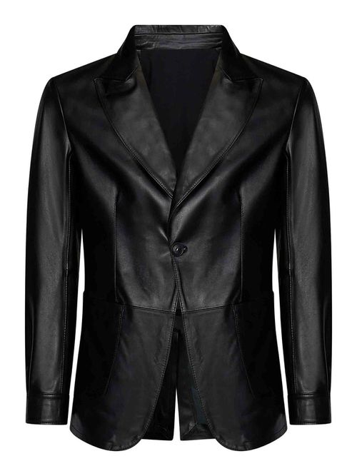 Kangaroo Leather Single-Breasted Blazer