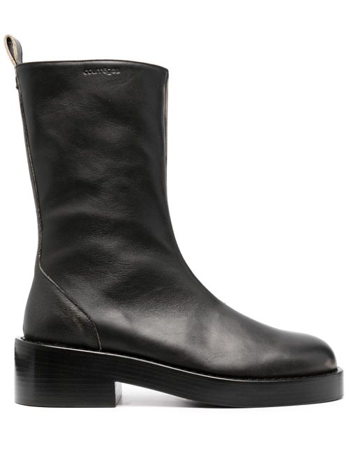 55mm leather ankle boots - Black