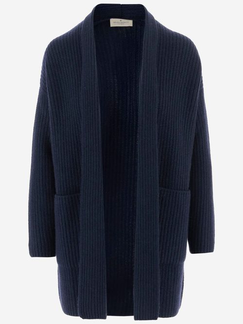 Cashmere Cardigan With Ribbed Knit