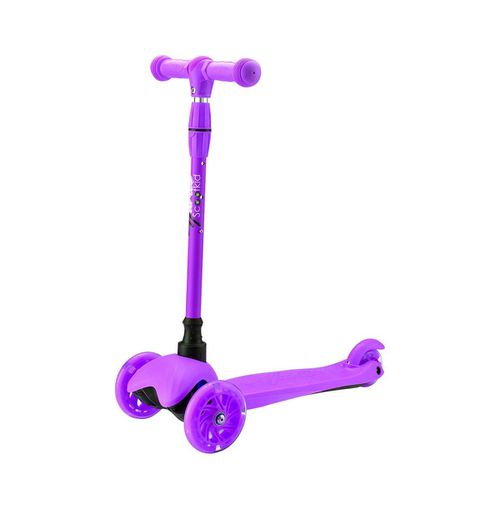 Lightweight and Adjustable Mini Kickboard Scooter with Led Light Wheel for Kids (Purple) - Purple