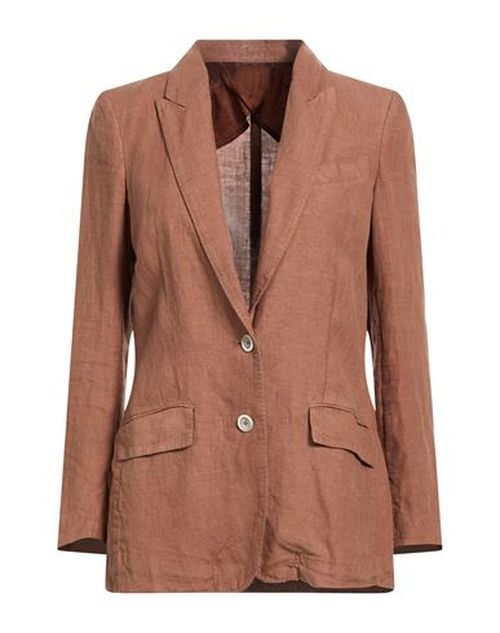 Woman Blazer Brown Size 10 Linen