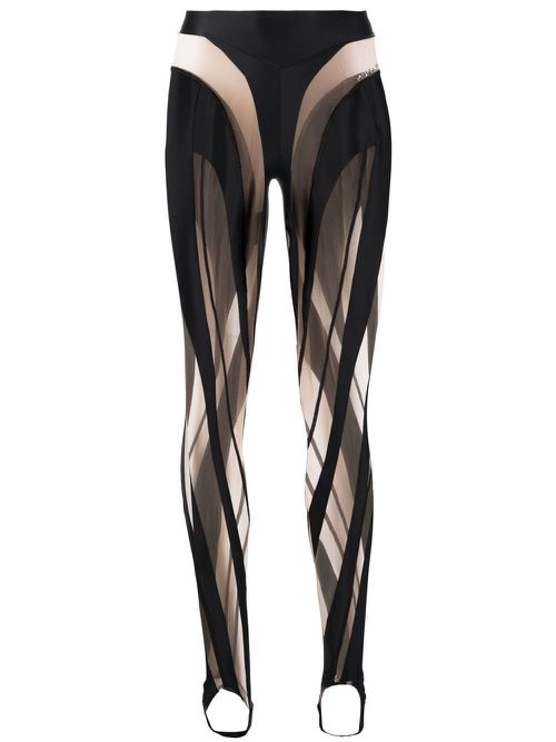 Semi-sheer leggings - Black