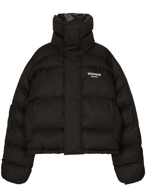 DGVIB3-embroidered puffer jacket - Black