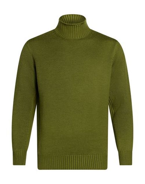 Man Turtleneck Military green Size 36 Wool