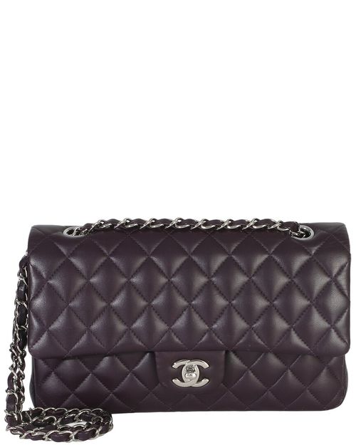 Purple Leather Purple Quilted Medium Classic Double Flap Bag (Authentic  Pre-Loved)