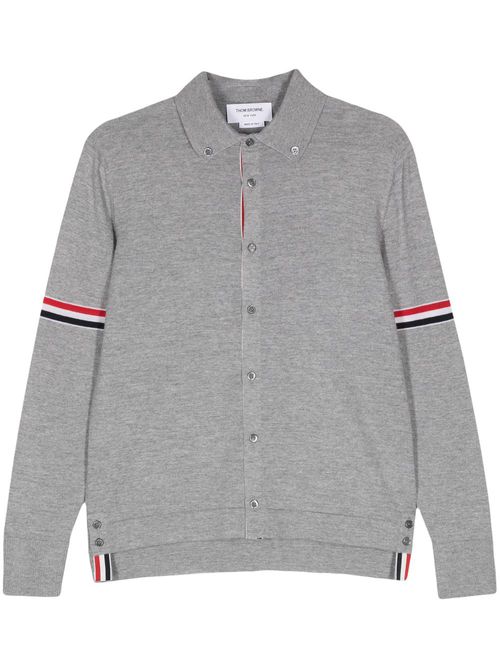 Striped wool buttoned jumper - Grey