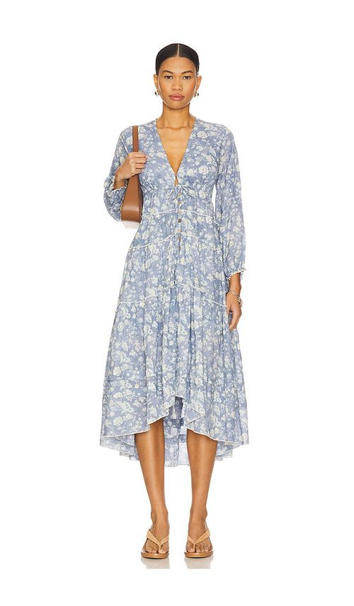 Free People MIDI-KLEID PAPPIET in Blue. Größe XS. Also in L, M