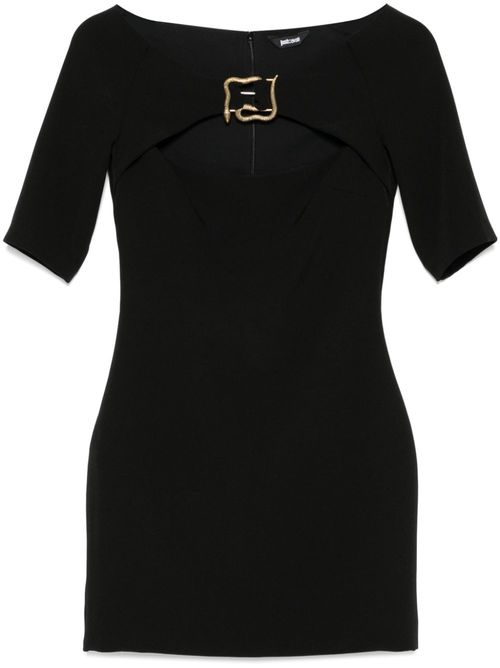 Snake-detail mini dress - Black