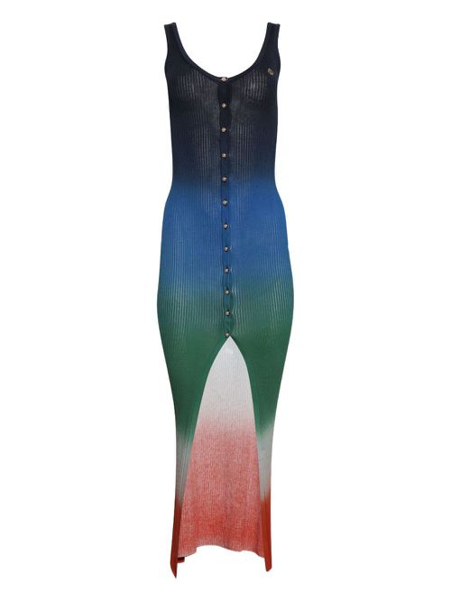 Casablanca gradient-effect maxi dress - Blue