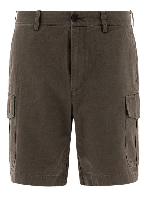 Straight-leg cargo shorts - Green
