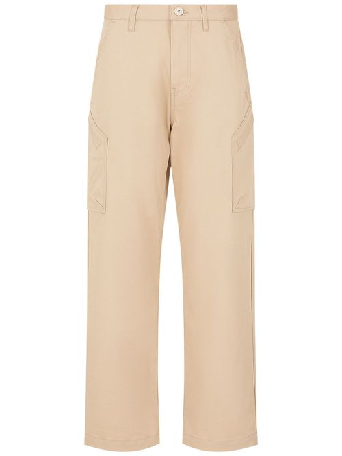 Mid-rise straight-leg trousers - Neutrals