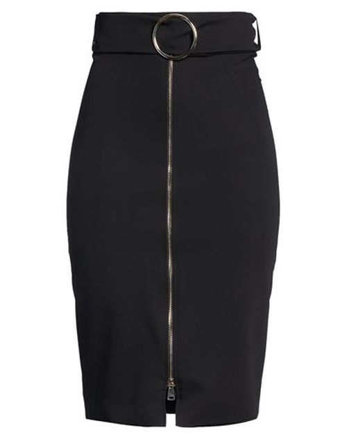 Woman Midi skirt Black Size 10 Polyester, Viscose, Wool, Elastane