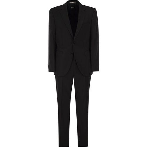 Boss Regular Fit Suit In Wool And Elastane Blend
