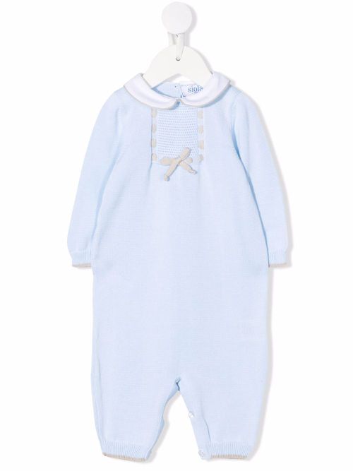 Bow-embellished babygrow set - Blue