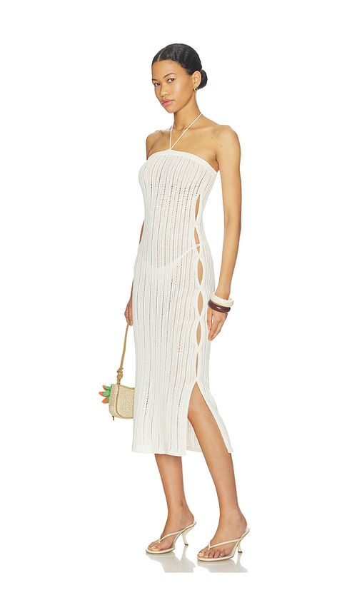 Lovers and Friends Nathalia Open Stitch Midi Dress in Ivory. XS. Also in XXS, S, M