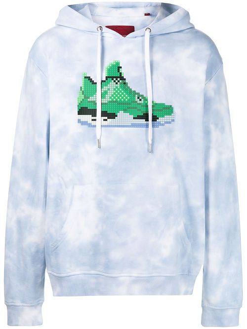 Mark 4-print cotton hoodie - White