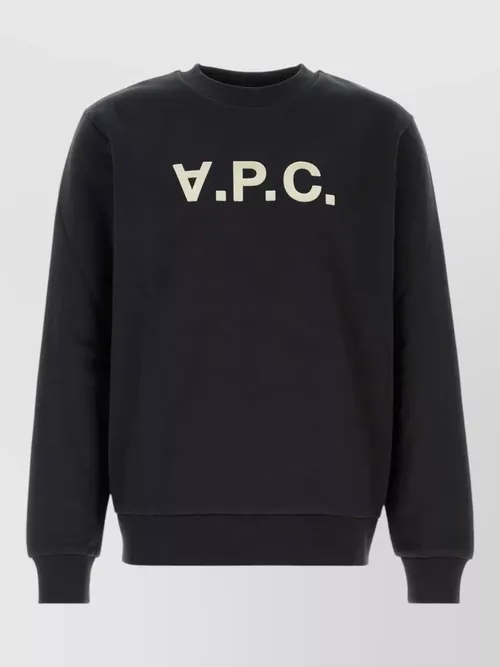 A.P.C. - stretch cotton sweatshirt crew neck long sleeve