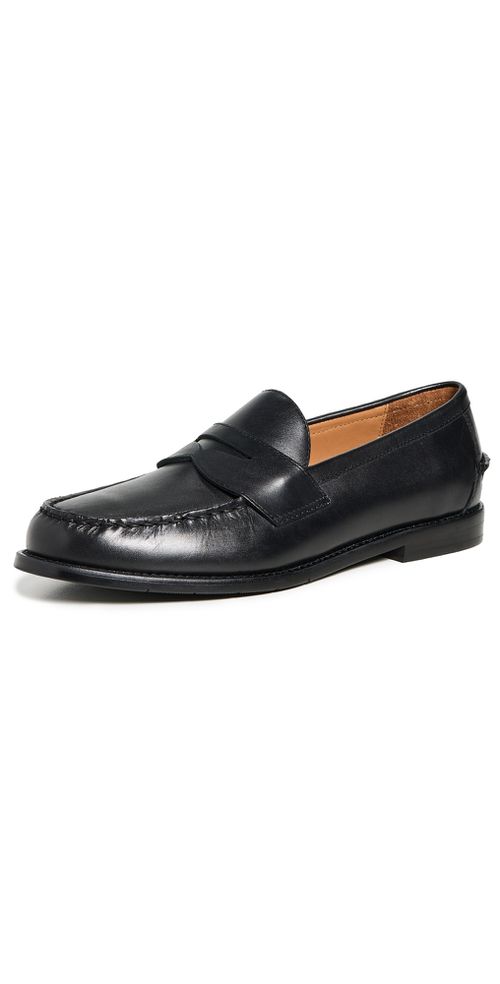 Alston Leather Penny Loafers Black