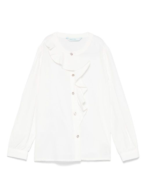 Ruffle-trim shirt - White