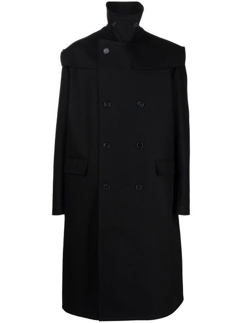 Oversize double-breasted coat - Black