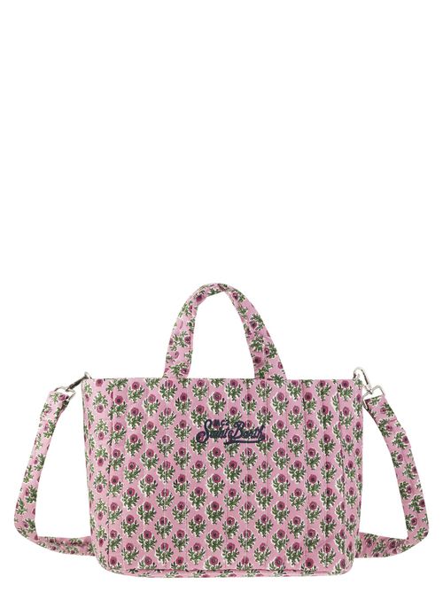 Soft Tote Mid Quilted Bag With Flowers