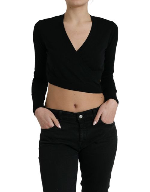 Virgin Wool V-Neck Cardigan — Black