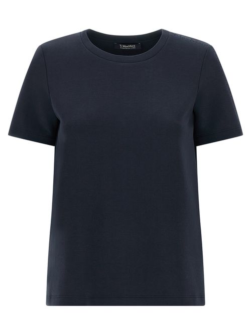 Cotton-Blend Scuba Jersey T-Shirt — Navy