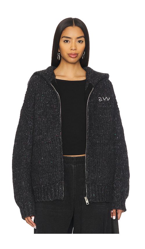 Alexander Wang Oversized Zip Up Hoodie in Black. XS/S. Also in